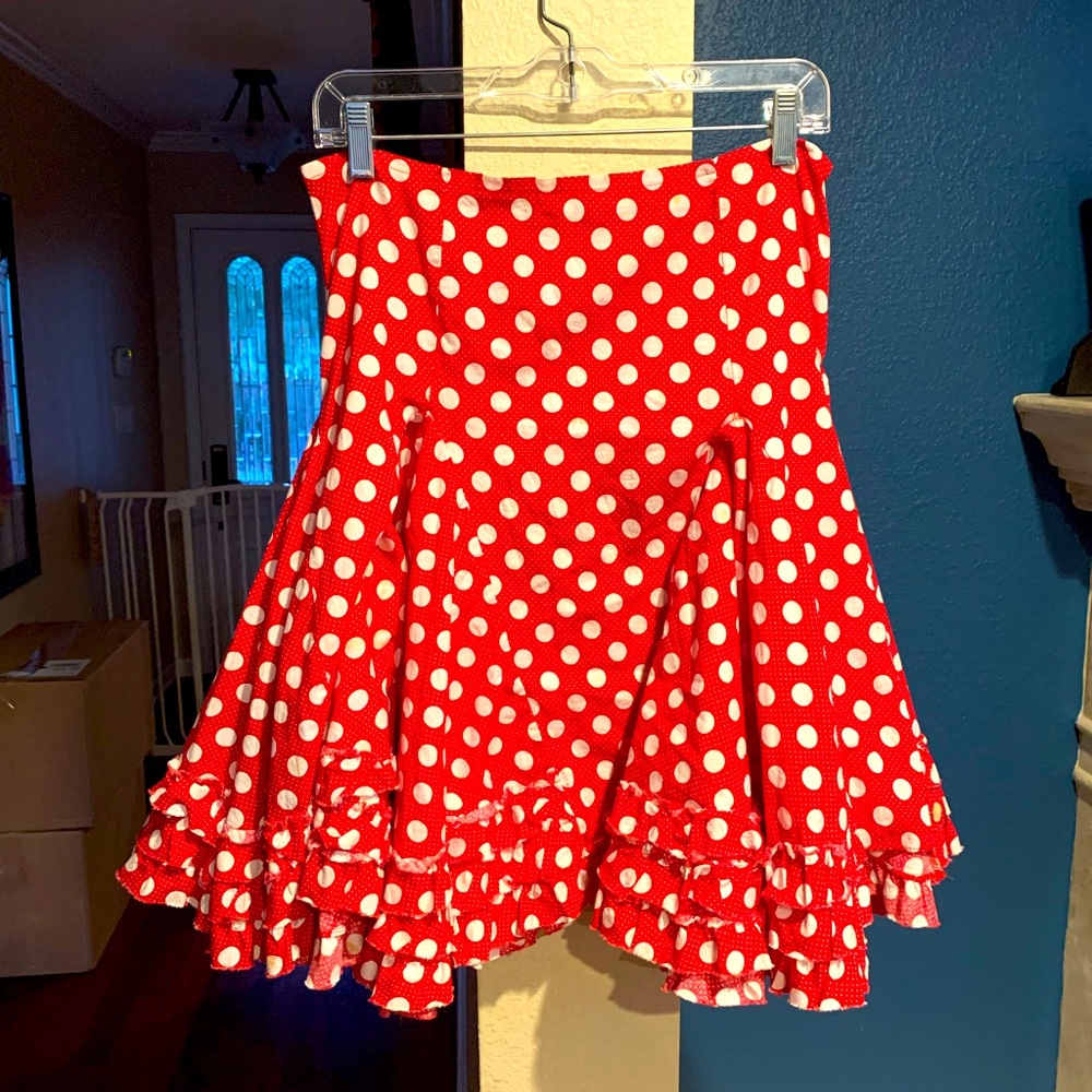 Vintage pinup red and white polka dot skirt